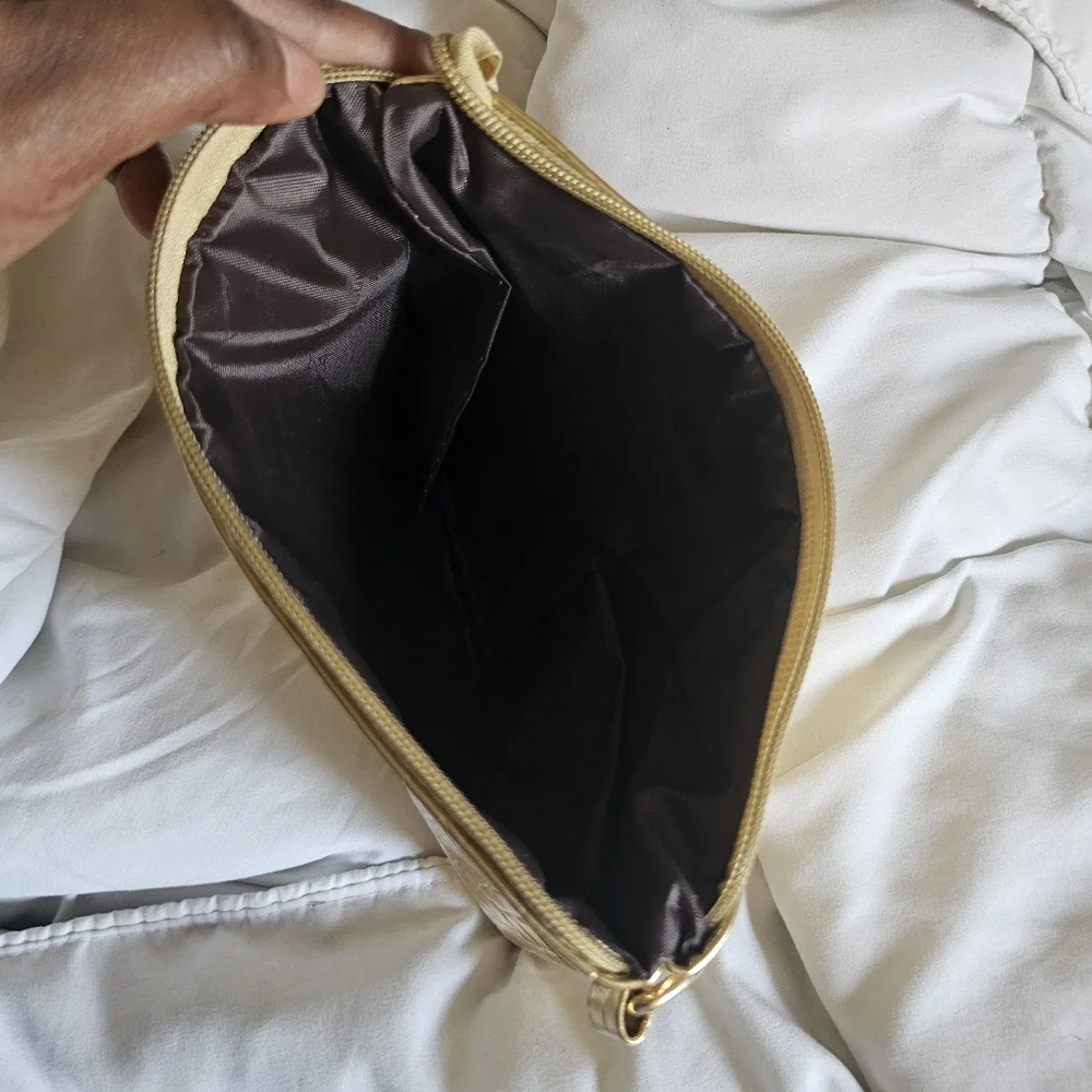 Gold Vegan Leather Crocodile coin purse